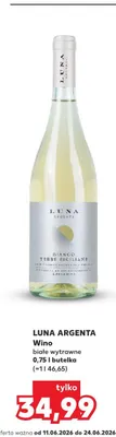 Wino białe wytrawne Luna Argenta promocja w Kaufland