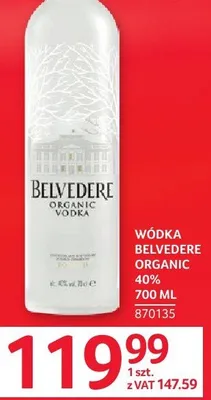 Wódka Belvedere Organic 40% 700ML promocja w Selgros