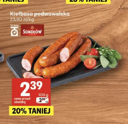 Kiełbasa podwawelska extra Pekpol promocja w Delikatesy Centrum