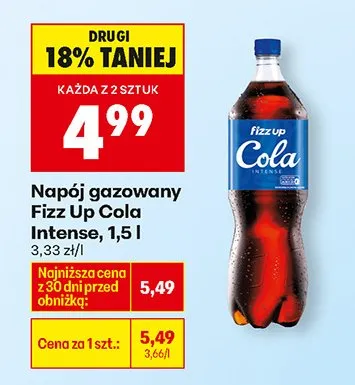 Napój gazowany Cola Intense promocja w Biedronka