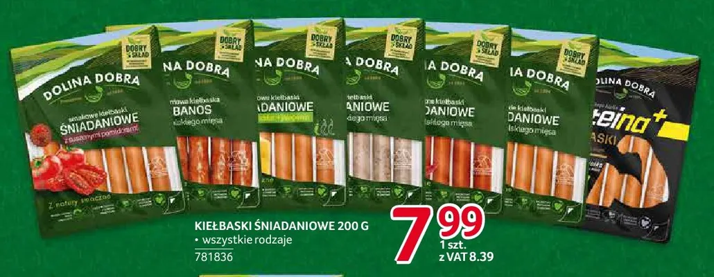 Kiełbaski śniadaniowe Dolina Dobra promocja w Selgros