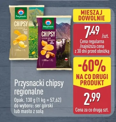 Chipsy regionalne Przysnacki promocja w Aldi