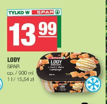 Lody waniliowe z sosem o smaku karmelowym Spar promocja w SPAR