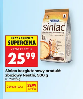 Sinlac bezglutenowy produkt zbożowy Nestlé promocja w Biedronka
