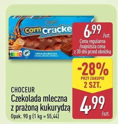 Czekolada mleczna z prażoną kukurydzą promocja w Aldi