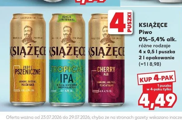 Piwo Książęce Cherry Ale promocja w Kaufland