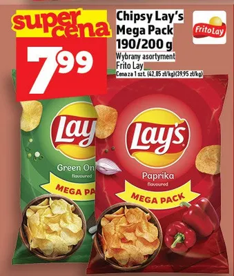 Chipsy lay's mega pack 190/200g promocja w TOPAZ