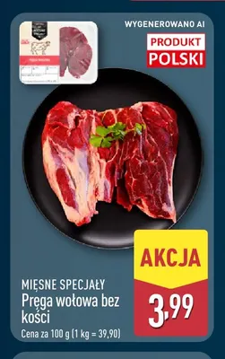 Pręga wołowa bez kości Mięsne Specjały promocja w Aldi