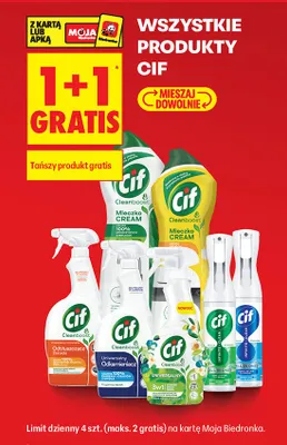 Wszystkie produkty Cif 1+1 GRATIS promocja w Biedronka