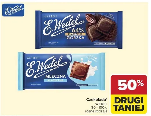 Czekolada klasyczna mleczna E.Wedel promocja w Carrefour Market