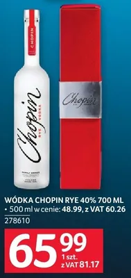 Wódka Chopin Rye 40% 278610 promocja w Selgros