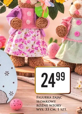 Figurka zając słomkowy różne wzory promocja w Dino