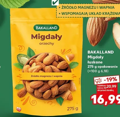 Migdały łuskane Bakalland promocja w Kaufland