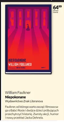 Książka William Faulkner Niepokonane promocja w Empik