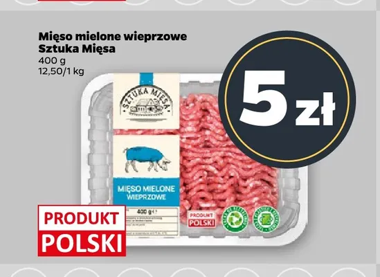 Mięso mielone wieprzowe Sztuka Mięsa promocja w Netto