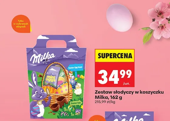 Zestaw słodyczy w koszyczku promocja w Biedronka