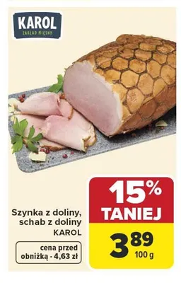 Szynka z doliny Karol promocja w Carrefour Market