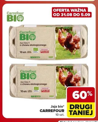Jajka kurze bio Carrefour promocja w Carrefour Market