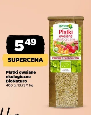 Płatki owsiane ekologiczne BioNaturo promocja w Netto