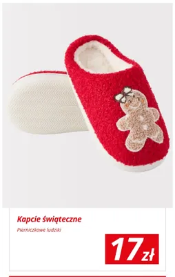 Kapcie świąteczne Pierniczkowe ludziki promocja w KiK