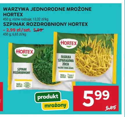 Warzywa jednorodne mrożone Hortex promocja w Stokrotka