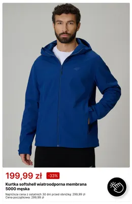 Kurtka softshell wiatroodporna membrana 5000 męska 4F promocja w 4F
