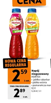 Napój niegazowany Hortex jabłko wiśnia promocja w Intermarche