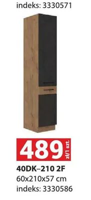 Szafka kuchenna Vigo Grafit 40DK-210 2F promocja w Merkury Market