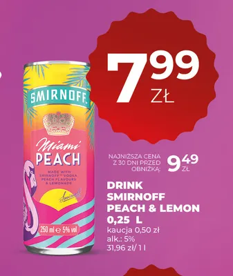 Drink Smirnoff Peach & Lemon promocja w Duży Ben