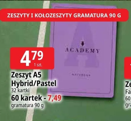 Zeszyt A5 Hybrid/Pastel Academy Interdruk 60 kartek promocja w Leclerc