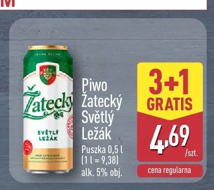 Piwo Žatecký Světlý Ležák promocja w Aldi