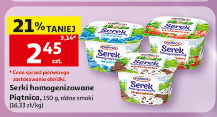 Serek homogenizowany truskawkowy Piątnica promocja w Auchan