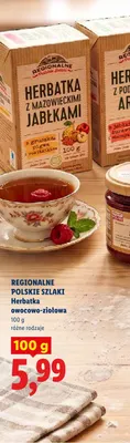 Herbatka owocowo-ziołowa Regionalne Polskie Szlaki z mazowieckimi jabłkami promocja w Lidl