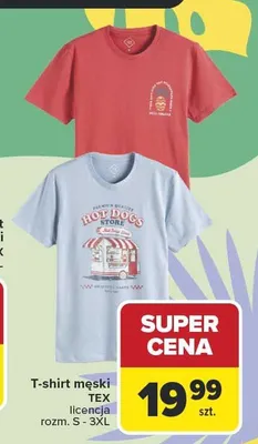 T-shirt męski TEX licencja rozm. S - 3XL promocja w Carrefour