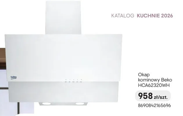 Okap kominowy Beko HCA62320WH promocja w Castorama