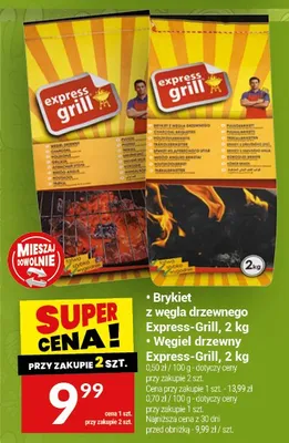 Węgiel drzewny Express Grill, 2 kg promocja w Twój Market