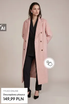 Dwurzędowy płaszcz promocja w Sinsay