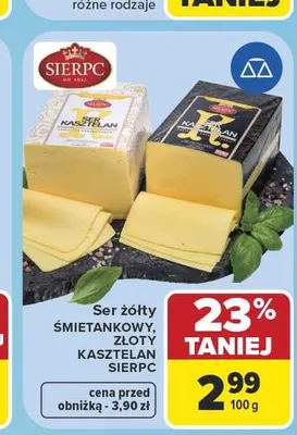 Ser żółty Śmietankowy Sierpc promocja w Carrefour