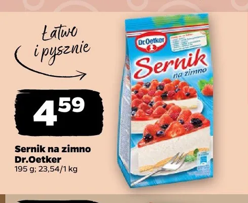 Sernik na zimno Dr. Oetker promocja w Netto