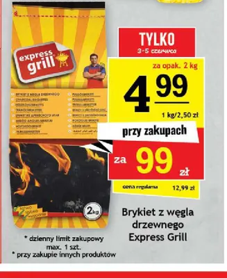 Brykiet z węgla drzewnego Express Grill promocja w Gram Market
