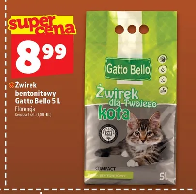 Żwirek bentonitowy Gatto Bello 5 l Florencja promocja w TOPAZ
