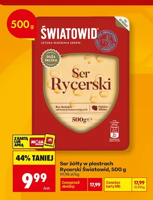 Ser żółty w plastrach Rycerski Światowid promocja w Biedronka