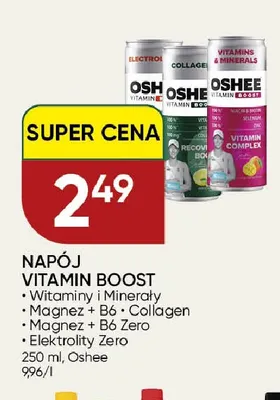 Napój Vitamin Boost Oshee magnez + B6 zero promocja w Chata Polska