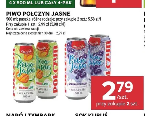 Piwo Połczyn Jasne promocja w Stokrotka