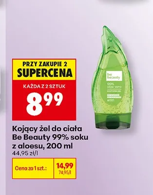 Kojący żel do ciała Be Beauty 99% soku z aloesu promocja w Biedronka