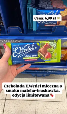 Czekolada mleczna matcha-truskawka edycja limitowana promocja w Biedronka