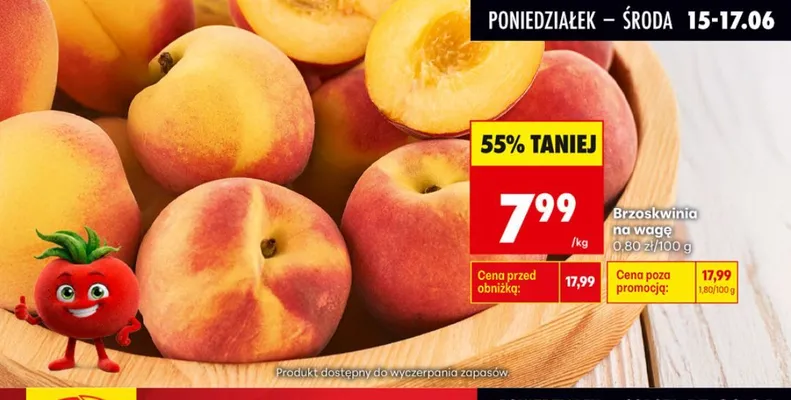 Brzoskwinia na wagę promocja w Biedronka