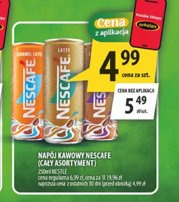 Napój kawowy Nescafe Latte promocja w Arhelan