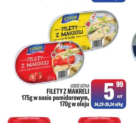 Filety z makreli w oleju Łosoś Ustka promocja w Tomi Markt