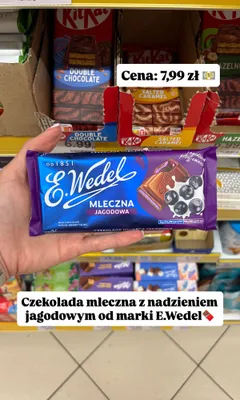Czekolada mleczna jagodowa E.Wedel promocja w Dino